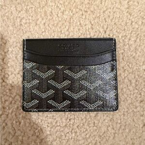 Goyard Black and White Card Case with Chevron Goyardine